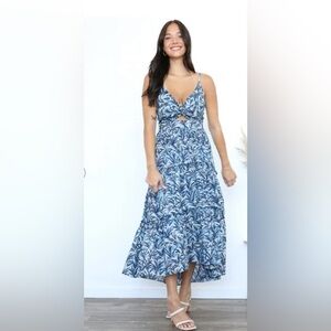 Angie Women's Twist Bust Tiered Maxi Dress Size Large NWT